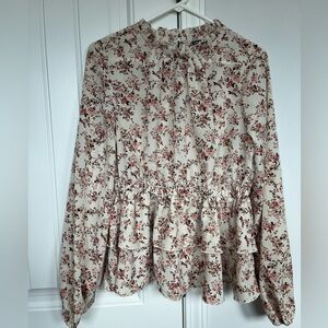 Floral Peplum Top NWOT